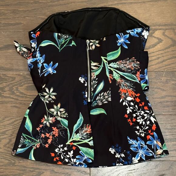 Stylestalker Avalon Black Floral Print Strapless Top Size XS NEW - Picture 2 of 8